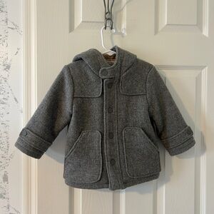 Zara Baby Outerwear Gray Kids Pea Coat with Hood